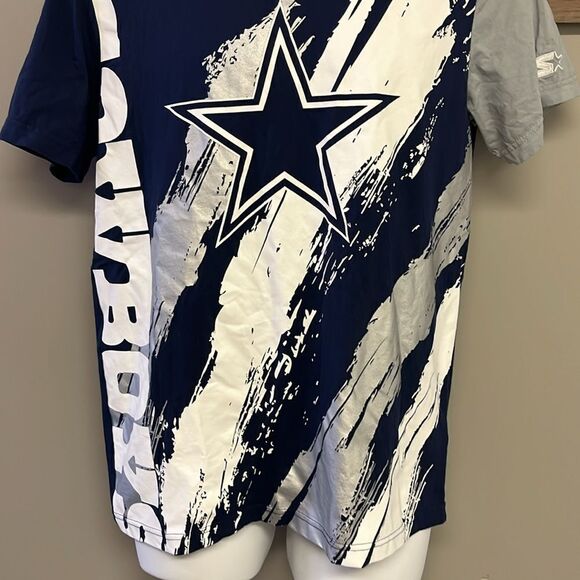 Starter Dallas Cowboys Navy Short Sleeve Crewneck T-shirt with Graphics- Medium - Picture 7 of 15